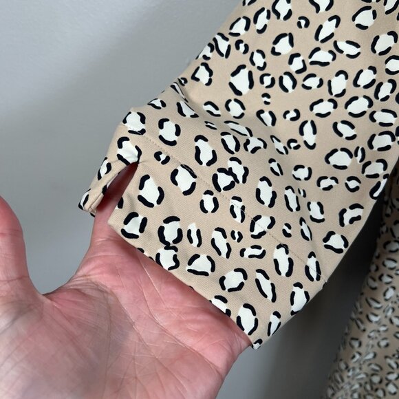 J. Mclaughlin Leopard Shirt Dress Size Medium Animal Print Catalina Cloth Work - Picture 5 of 9